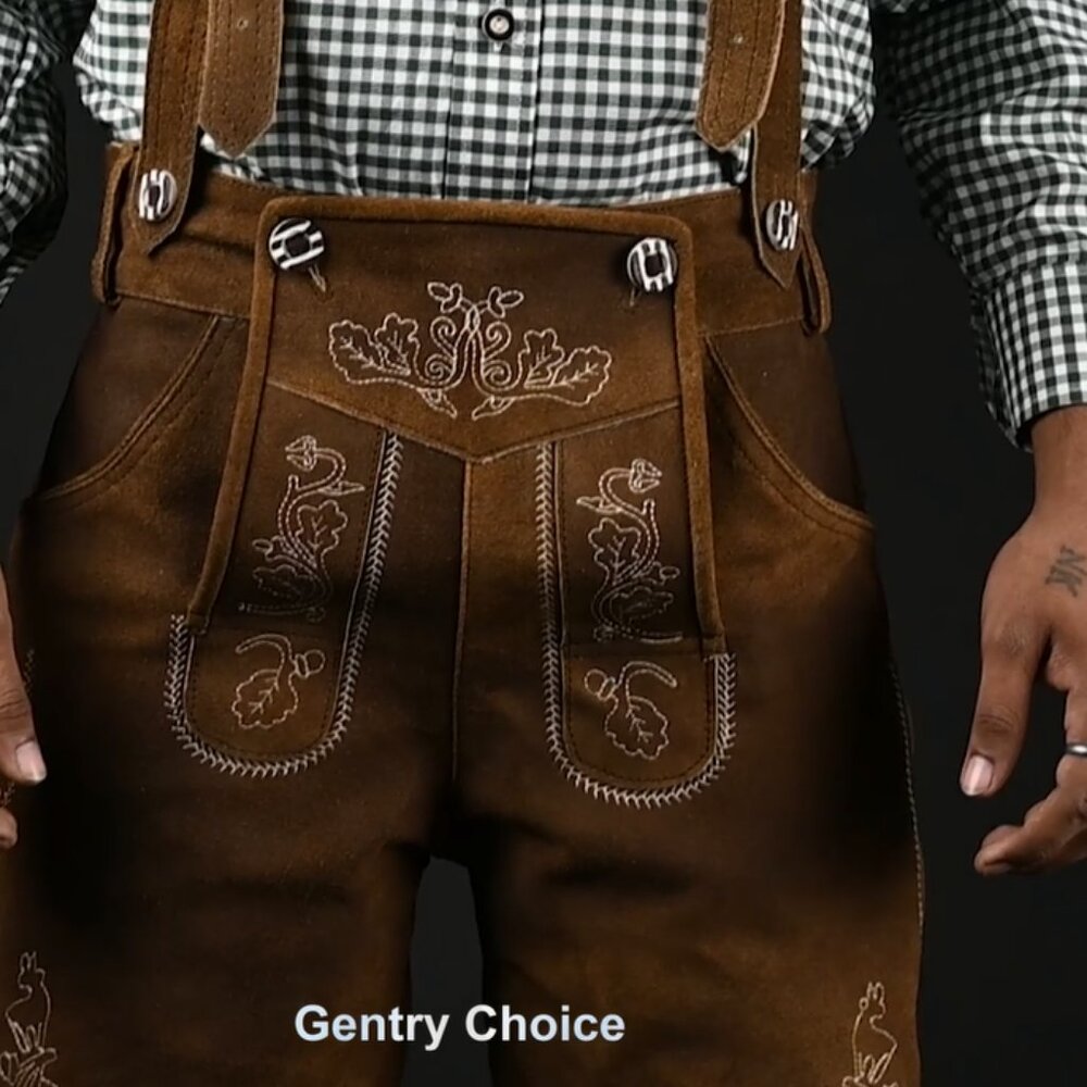 Mens Traditional Oktoberfest Lederhosen Vintage German Lederhosen for Men